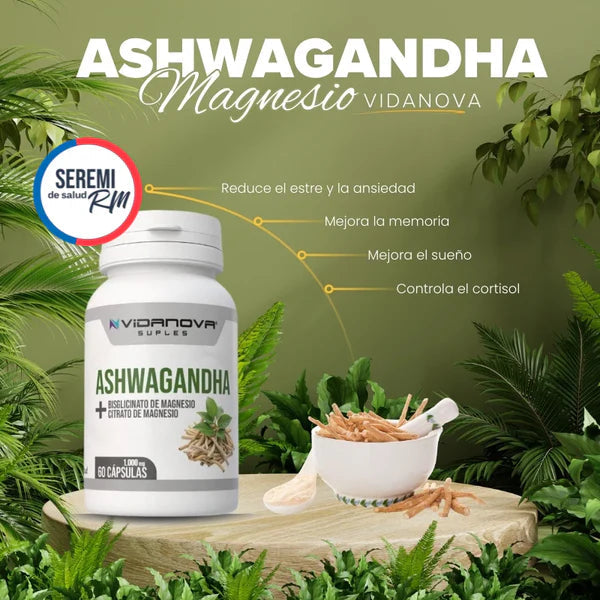Ashwagandha + Magnesio 1000 mg – Bienestar natural día y noche